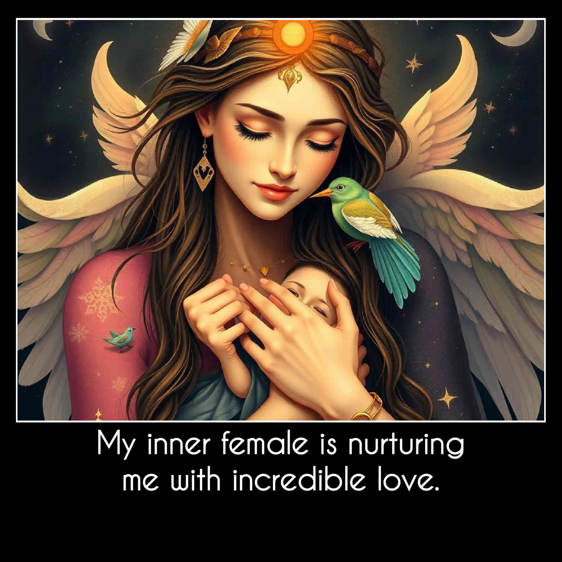 0605 My inner female is nurturing me with incredible love.