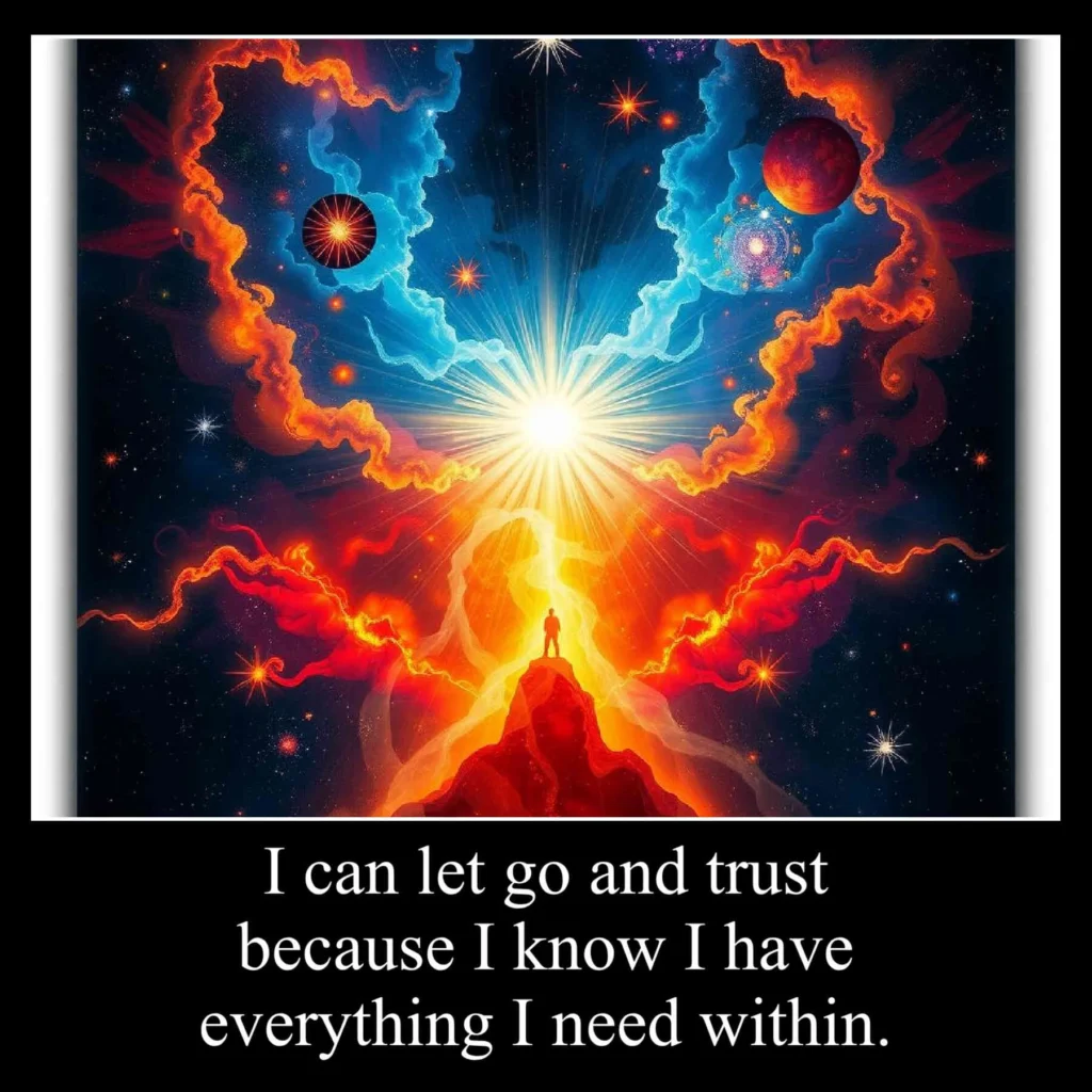 I can let go and trust because I know I have everything I need within.