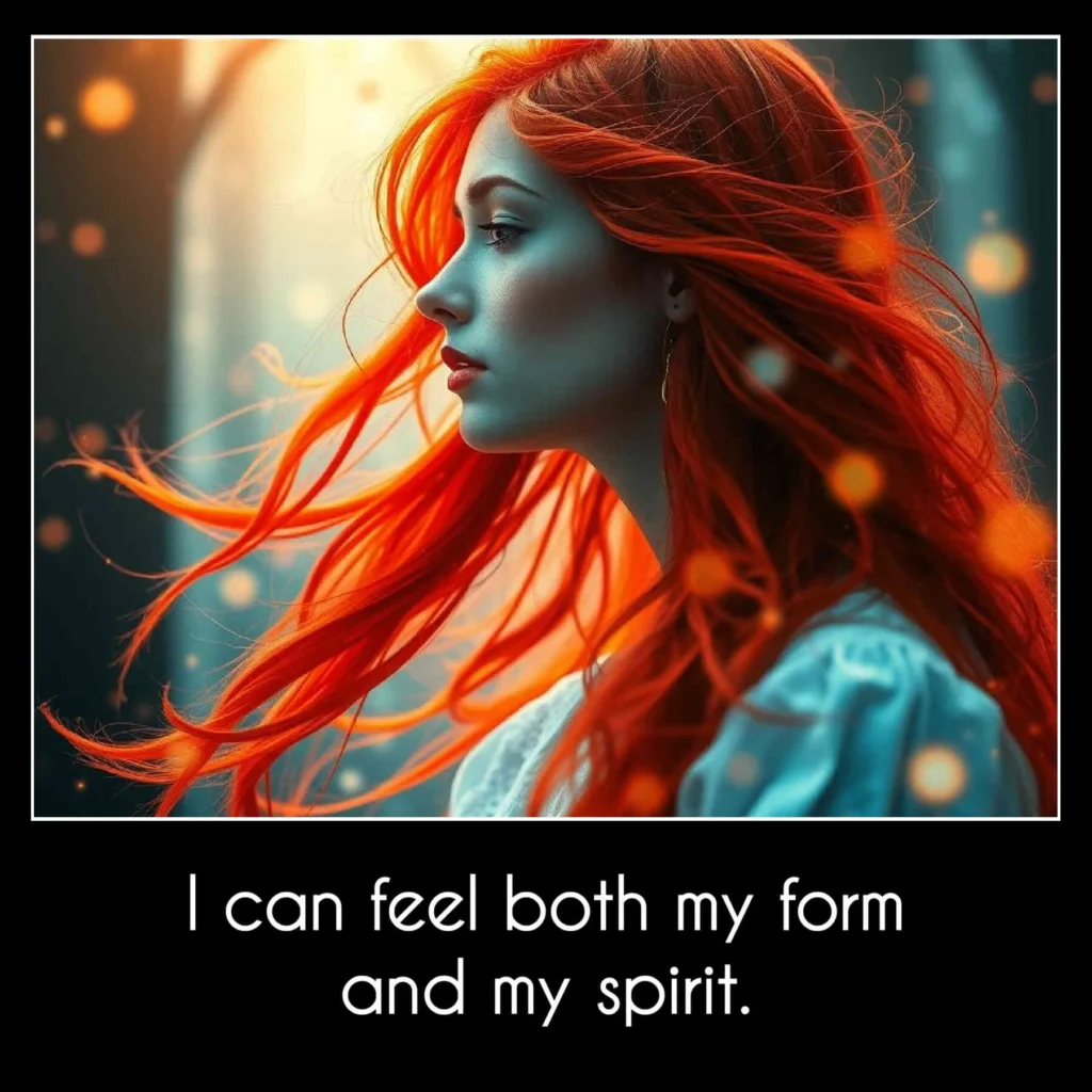 I can feel both my form and my spirit.